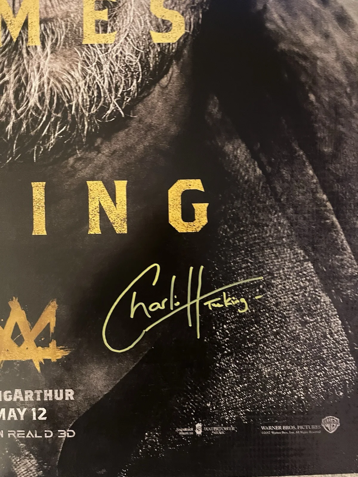 Charlie Hunnam Signed King Arthur D/S 27x40, image 2