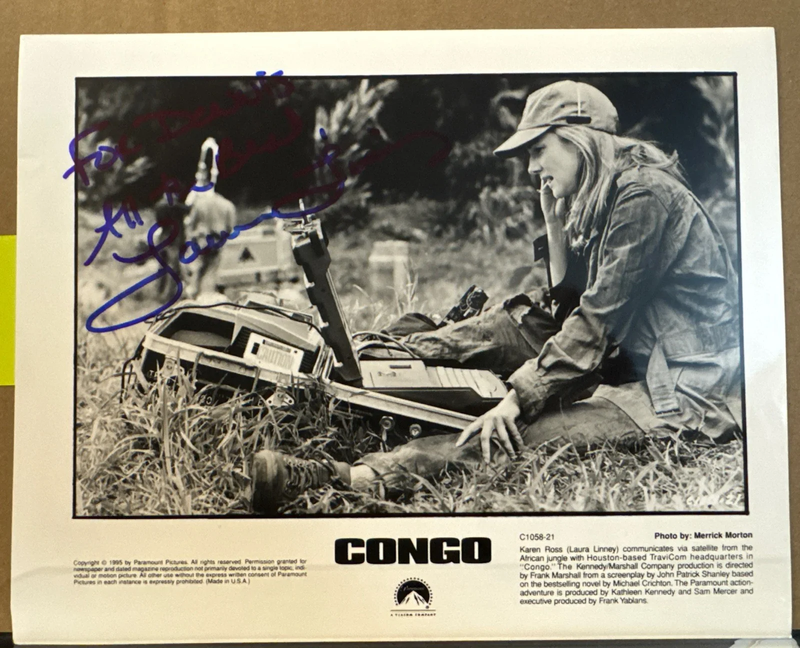 Laura Linney — VTG Laura Linney Hand Signed CONGO Original 8x10" Promo Photo Autograph