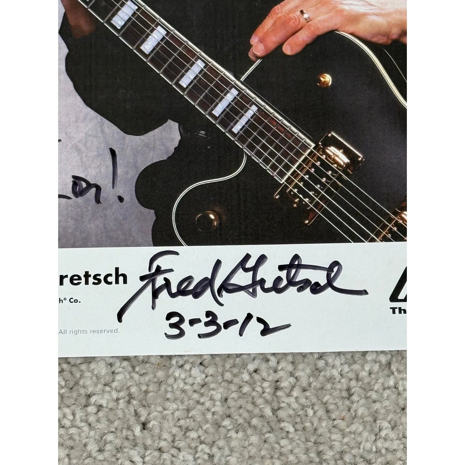 Fred Gretsch Signed Photo Autographed 2012 Rock On Inscription Gretsch Guitars, изображение 2
