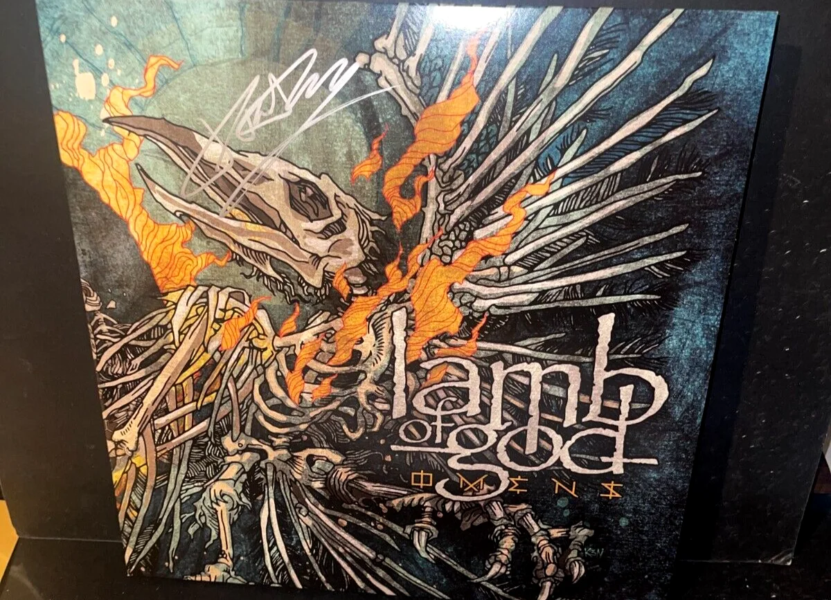 Randy Blythe Lamb Of God Omens Signed Vinyl LP Record Album Exact Proof JSA 2, изображение 2