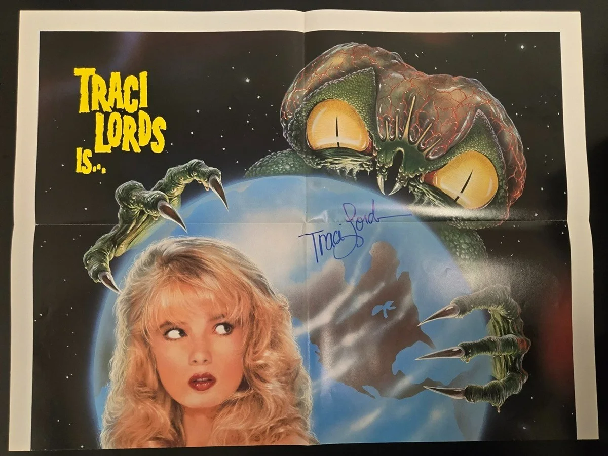 Traci Lords — Traci Lords Signed 1988 Not of This Earth Original Movie Poster