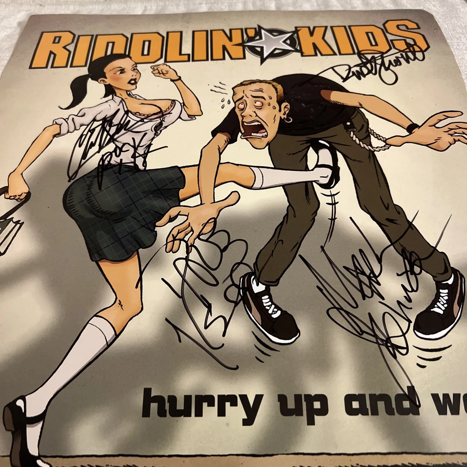 RIDDLIN KIDS "Hurry up and wait" 15x12 AUTOGRAPHED Poster, изображение 2