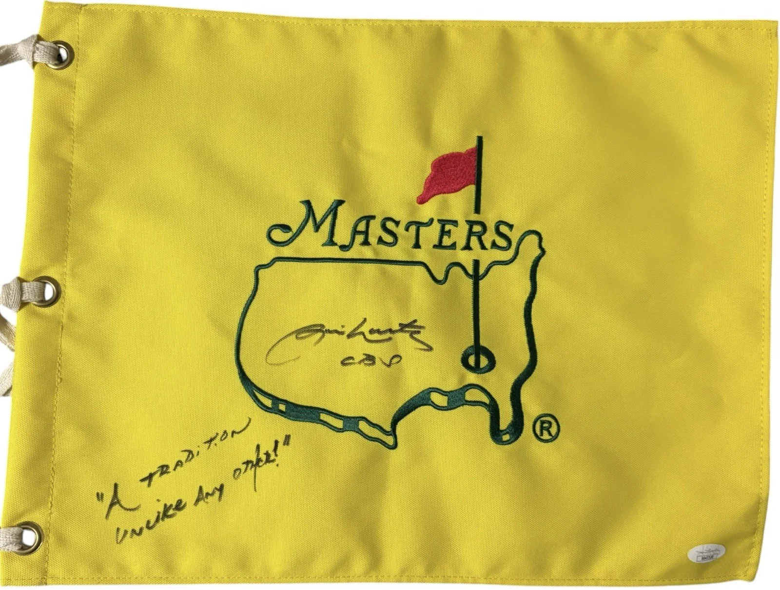 Jim Nantz — PGA Legend Jim Nantz Signed Masters Golf Flag JSA Certified