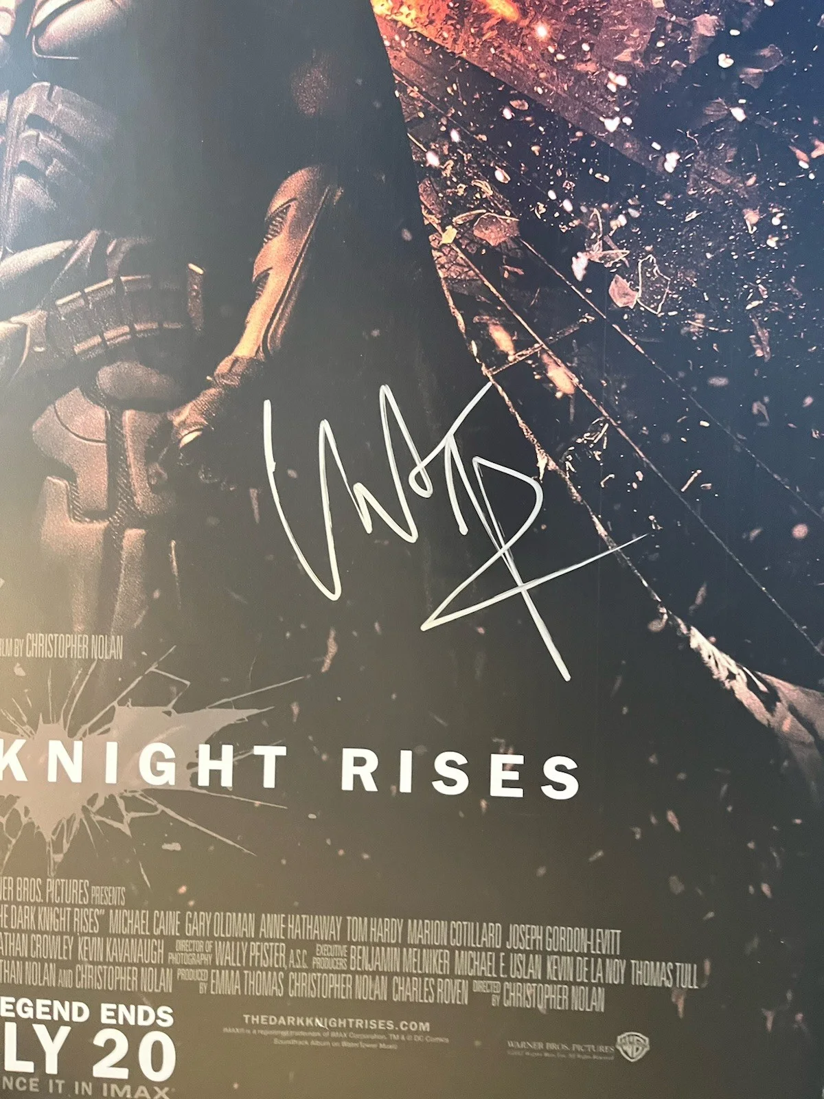 Christian Bale Signed Dark Knight Rises D/S 27x40, image 2