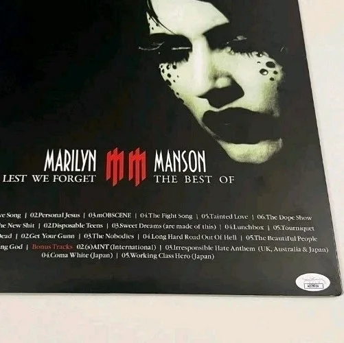 Marilyn Manson Signed Autographed Vinyl LP “Lest We Forget: The Best Of” JSA, image 5