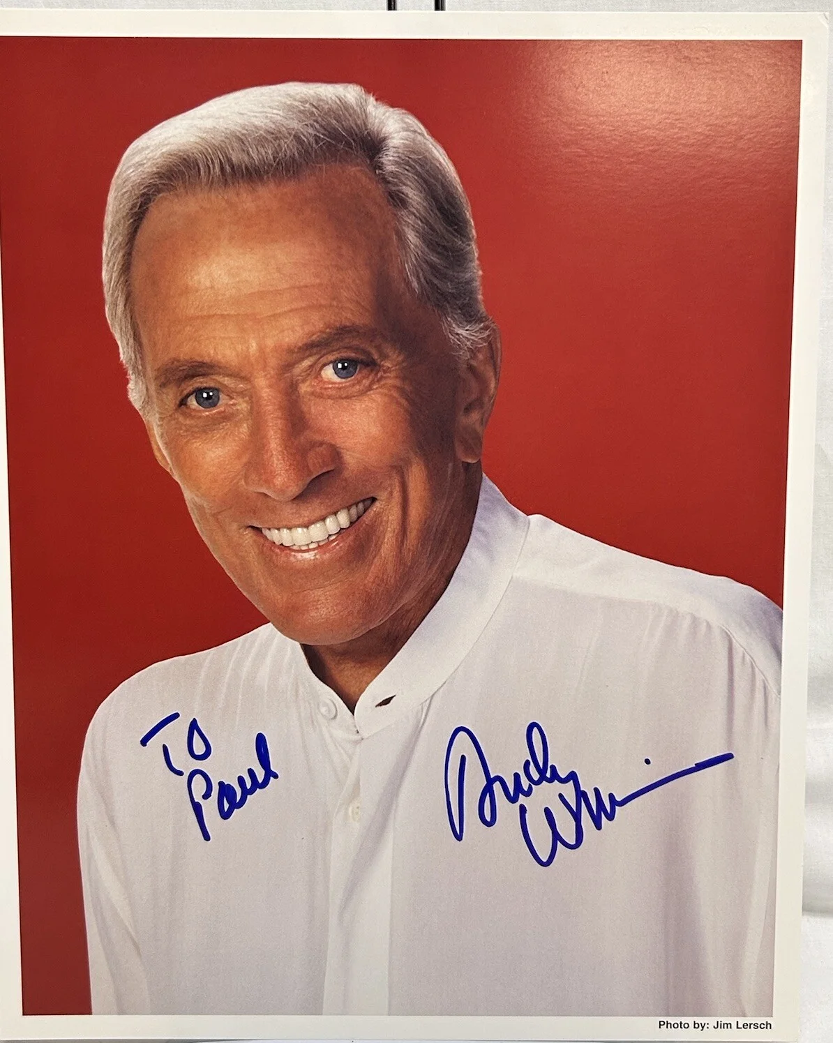 Andy Williams — Andy Williams American Singer 8 x 10 Colored Photograph Signed Personalized, image 2
