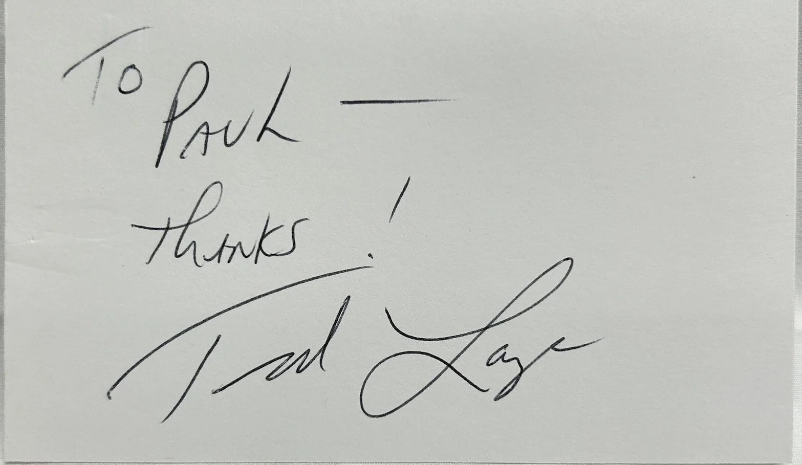 Ted Lange — Ted Lange American Actor Director Signature on Index Card Original Personalized