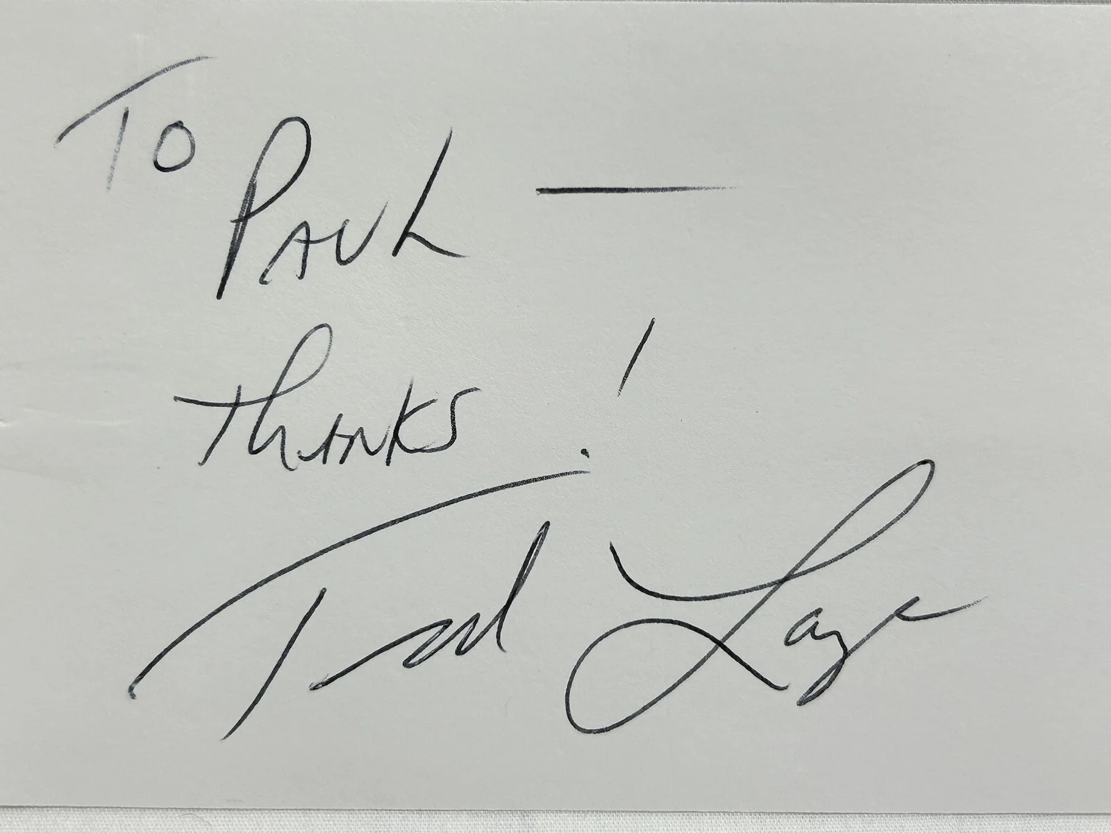 Ted Lange — Ted Lange American Actor Director Signature on Index Card Original Personalized, изображение 2