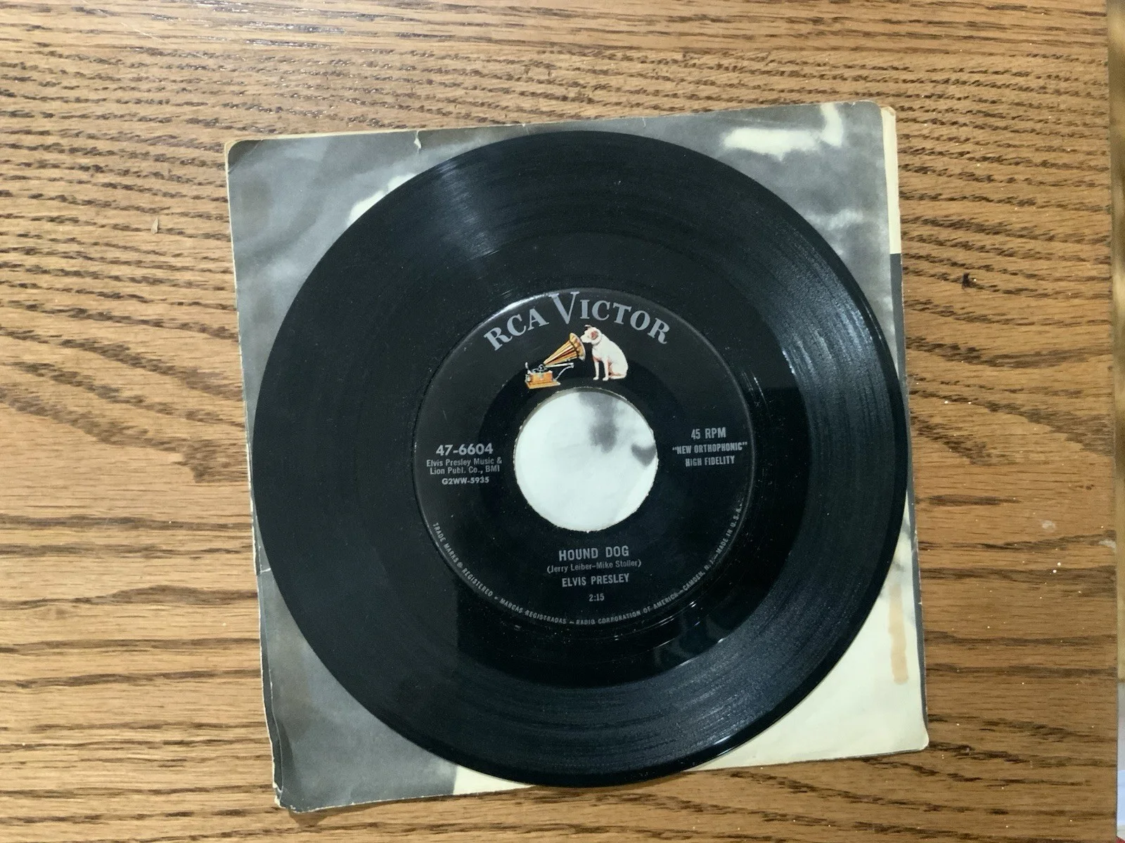 Elvis Presley RCA Victor 47-6604 Hound Dog/Don't Be Cruel 45 RPM Signed Sleeve, изображение 3