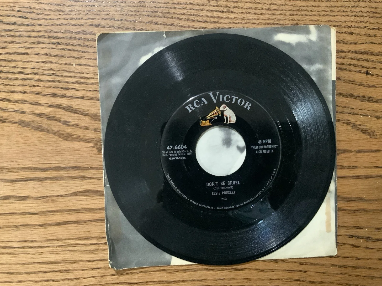 Elvis Presley RCA Victor 47-6604 Hound Dog/Don't Be Cruel 45 RPM Signed Sleeve, изображение 4