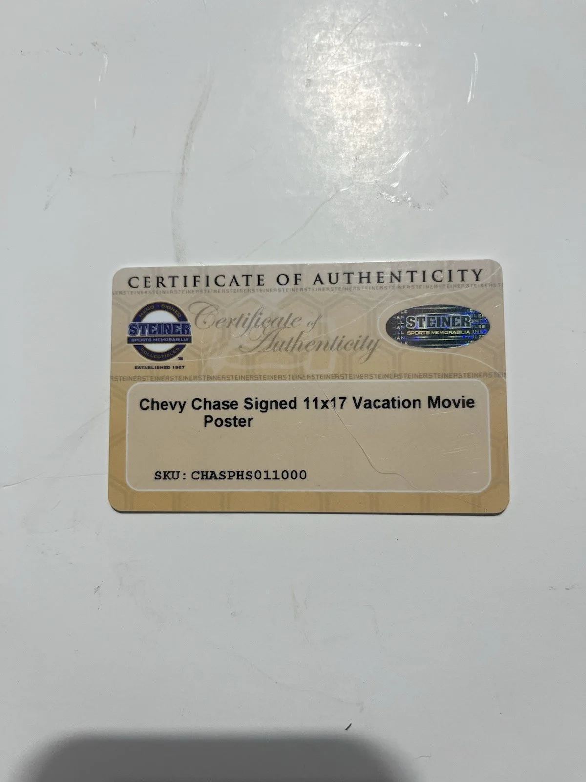 Chevy Chase 11x17 Vacation Movie Poster. COA Steiner Sports., изображение 2