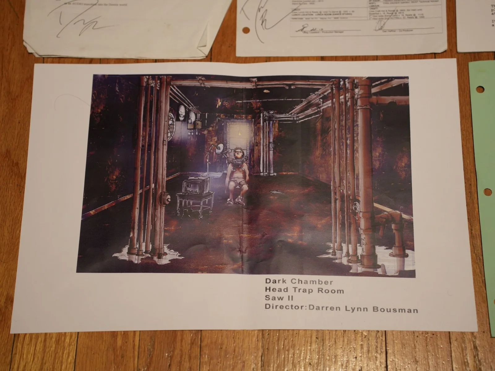 SAW 2 DIRECTOR DARREN BOUSMAN SIGNED PRODUCTION USED PRODUCTION ART & PAPERWORK, изображение 2