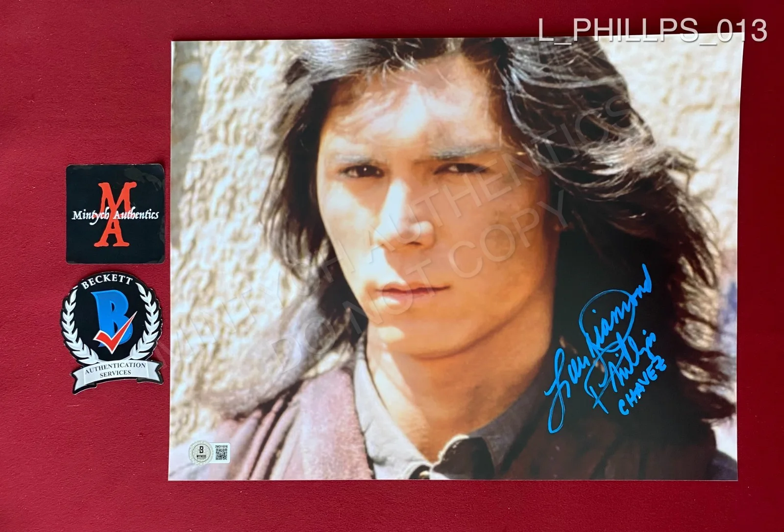 Lou Diamond Phillips — Lou Diamond Phillips autographed signed 11x14 photo Young Guns Beckett COA
