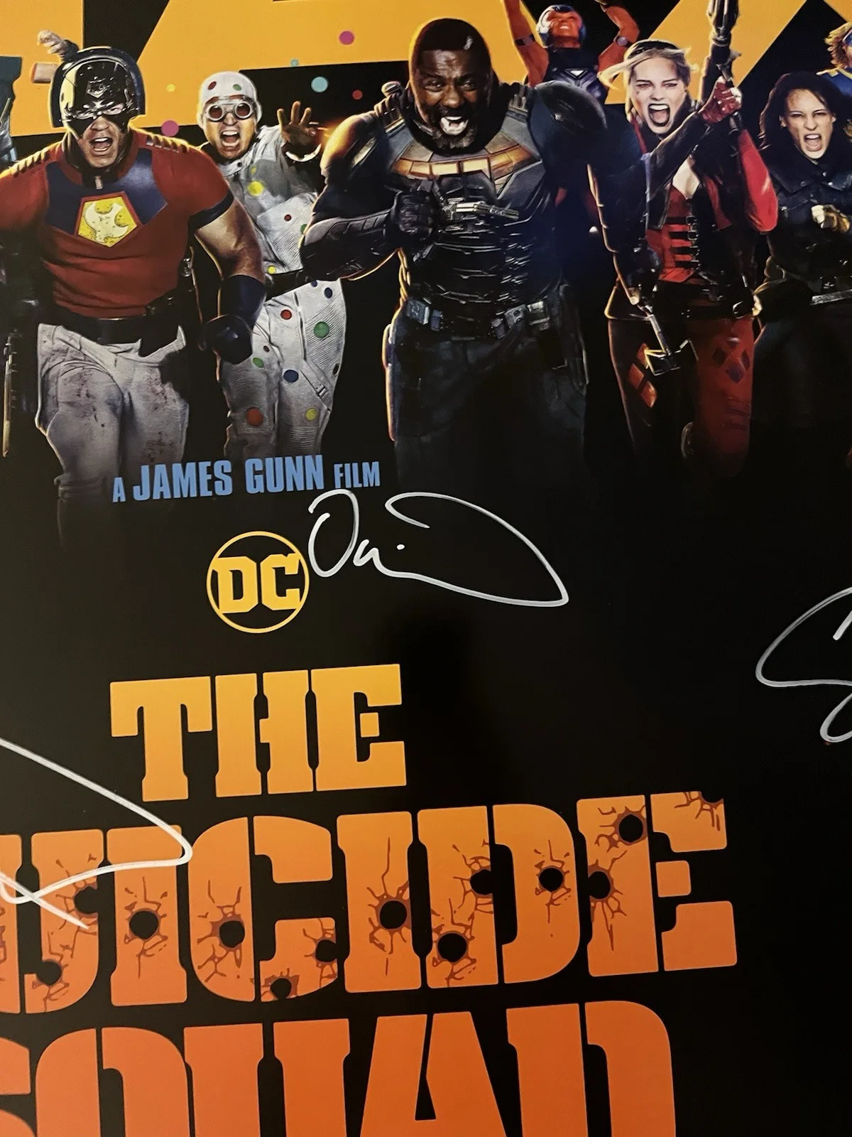 John Cena David Dastmalchian Sean Gunn Signed The Suicide Squad IMAX D/S 27x40, изображение 3