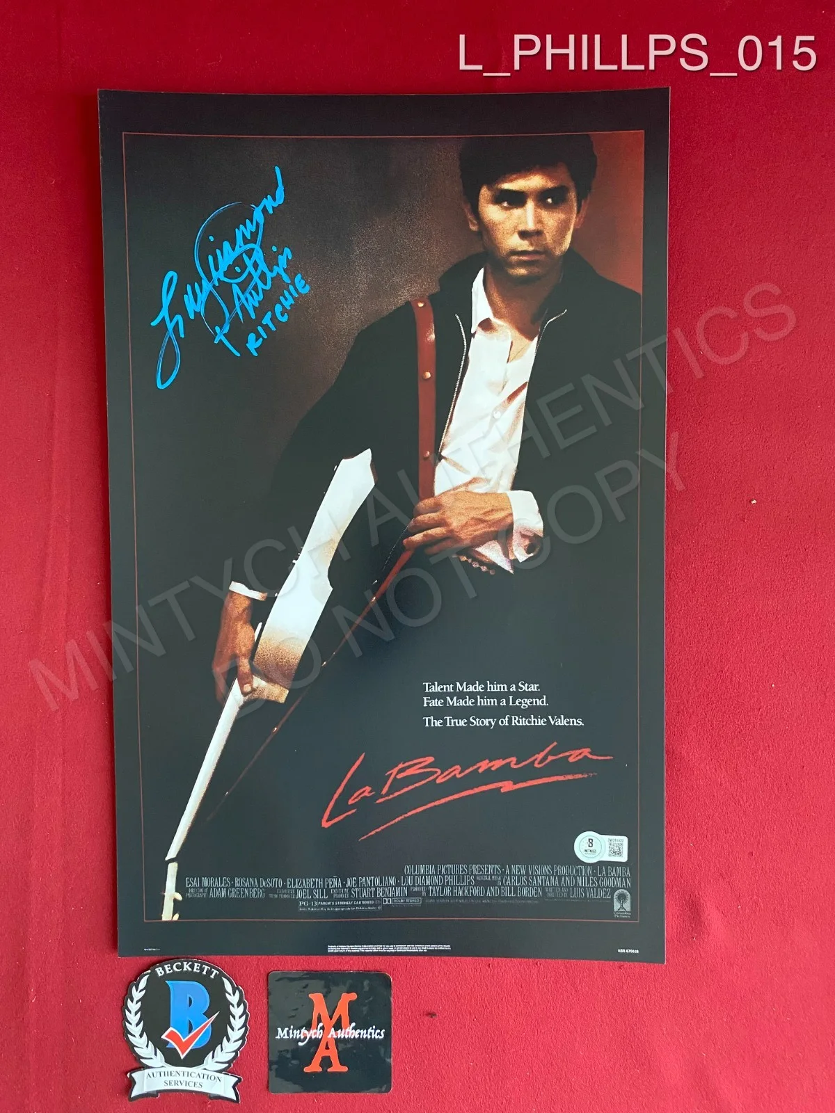 Lou Diamond Phillips — Lou Diamond Phillips autographed signed 11x17 photo La Bamba Beckett COA Ritchie