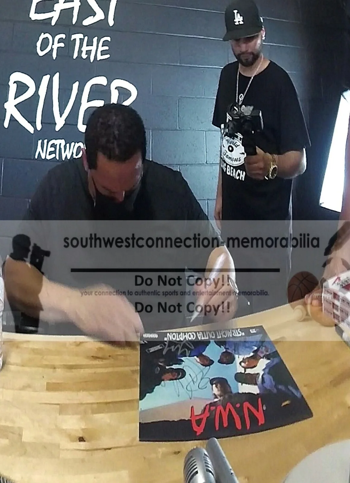 Ice Cube, DJ Yella — Ice Cube DJ Yella Signed Straight Outta Compton Vinyl Beckett BAS COA Rap Album, image 3