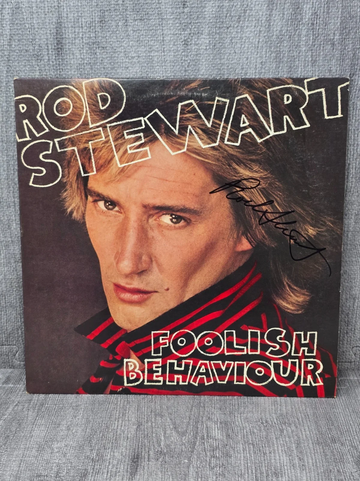 ROD STEWART Signed Record LP Foolish Behavior Framed with COA, image 4