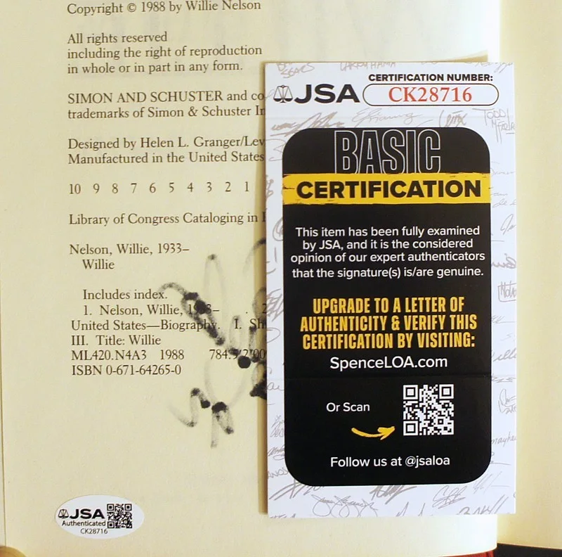 *JSA Certified* WILLIE NELSON SIGNED - Willie: An Autobiography 1st/1st!, image 4