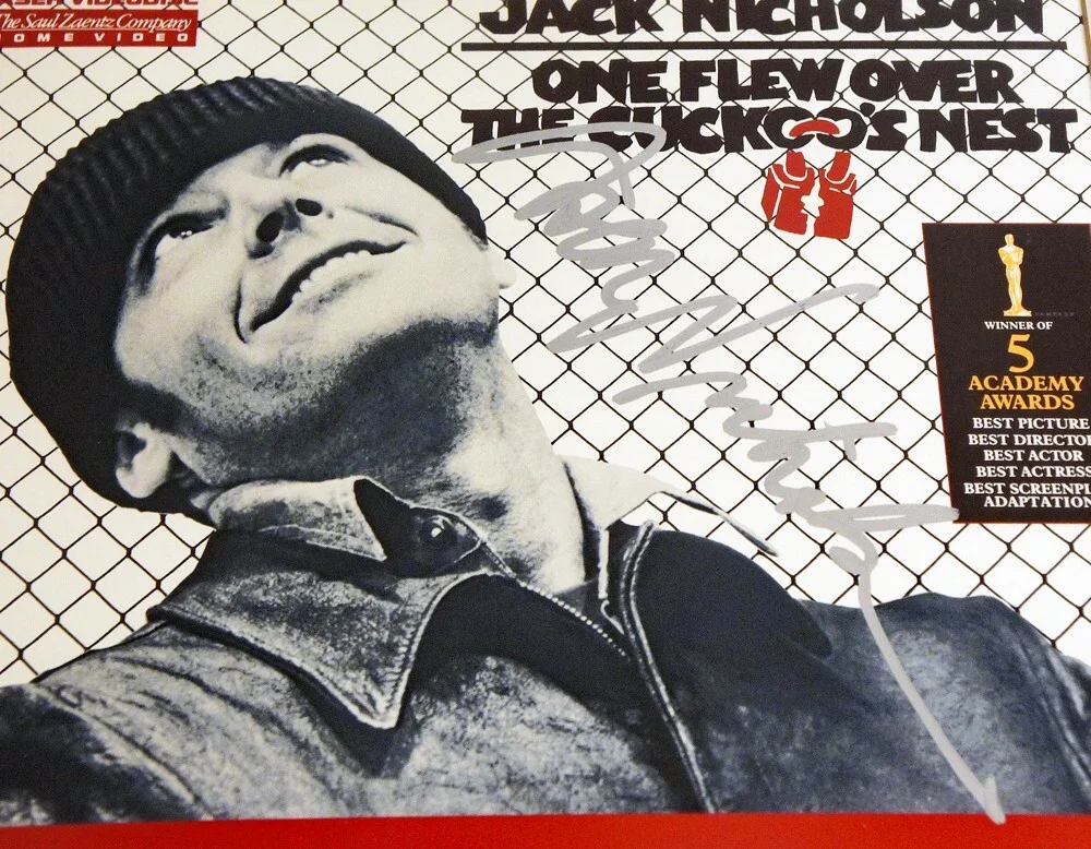 Jack Nicholson — JACK NICHOLSON SIGNED JSA COA - One Flew Over Cuckoo's Nest Framed Laserdisc!, image 2