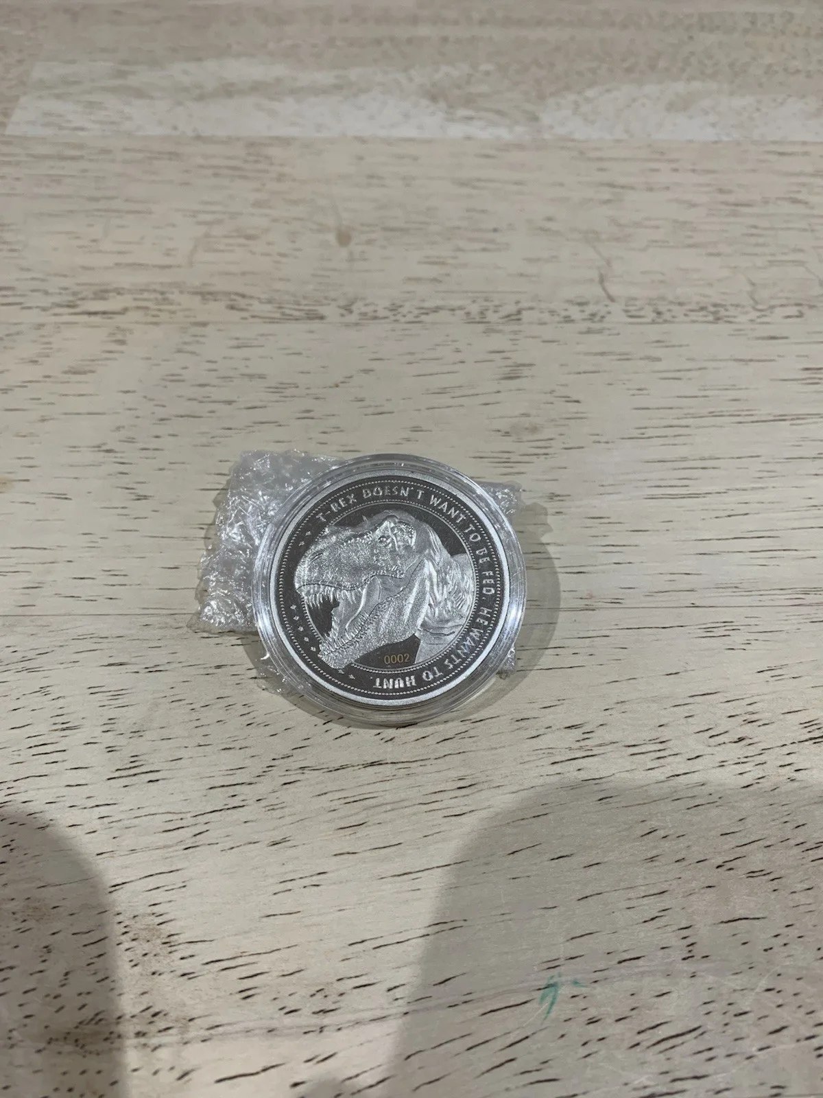 Number 2! Jurassic Park T Rex 25th Anniversary Limited Edition Coin Iron Gut, image 3