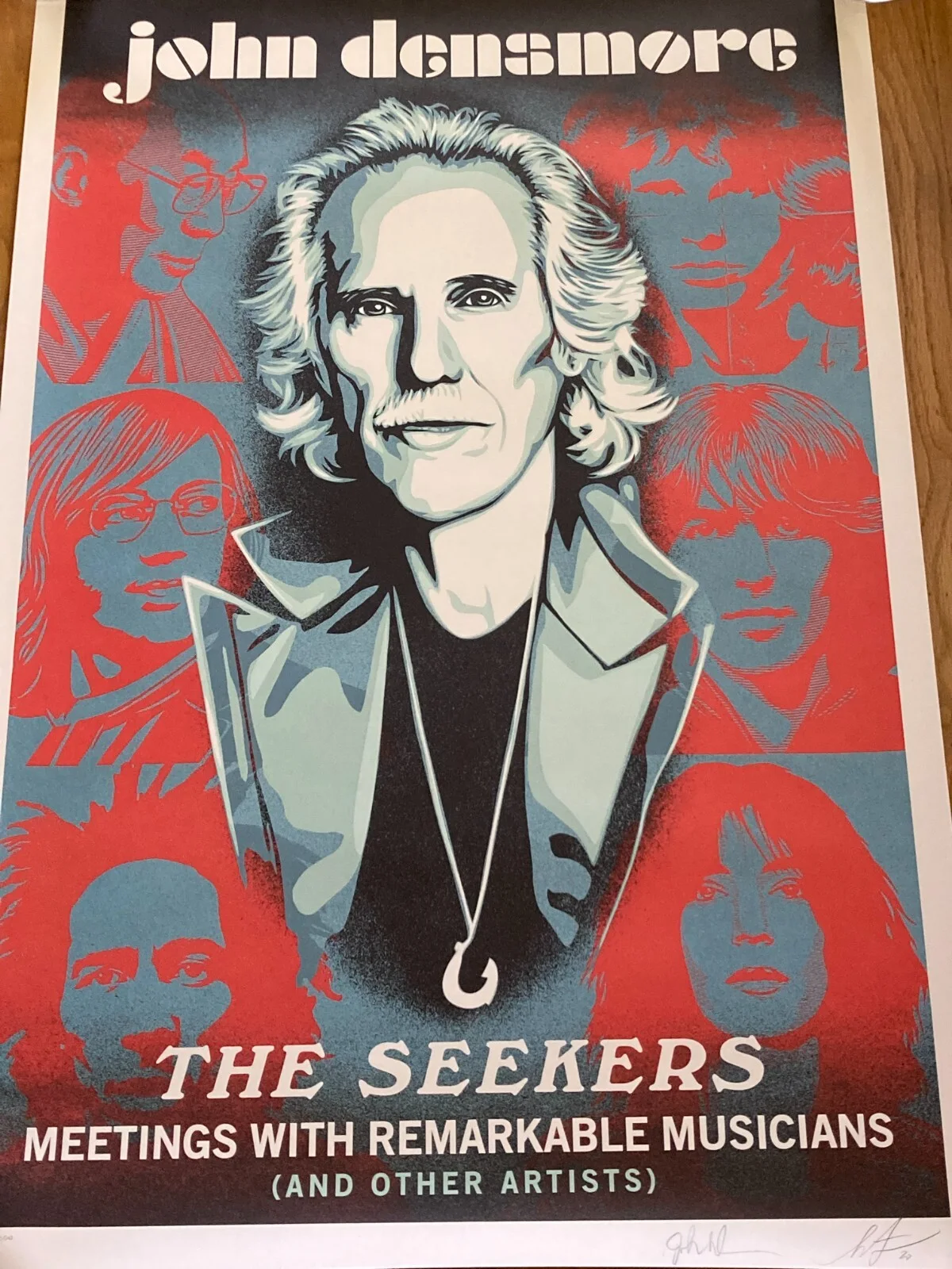 John Densmore & Shepard Fairey signed The Seekers 24x36 Poster JSA LOA The Doors, image 3