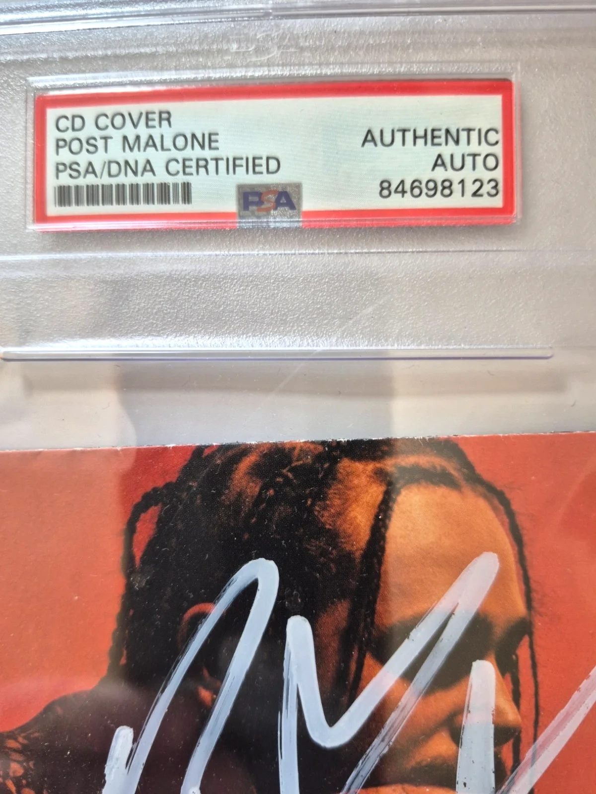 POST MALONE SIGNED AUTOGRAPHED STONEY CD COVER RARE POSTY PSA COA ENCAPSULATED, image 3