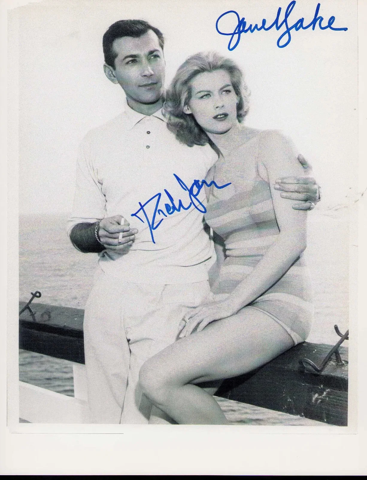 Janet lake & Rick Jason — Rick Jason & Janet Lake Signed Photo "The Case of the Dangerous Robin" W/COA
