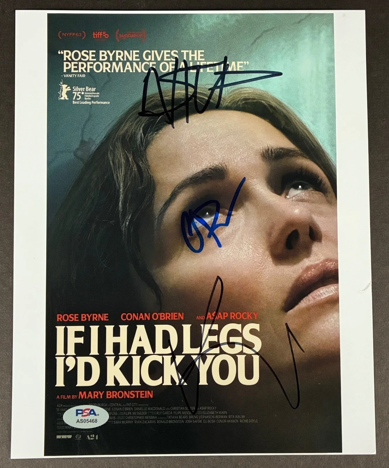 Rose Byrne, A$AP Rocky, Conan O'Brien — IF I HAD LEGS I'D KICK YOU CAST 3 SIGNED 8X10 PSA ROSE BYRNE ASAP ROCKY CONAN O