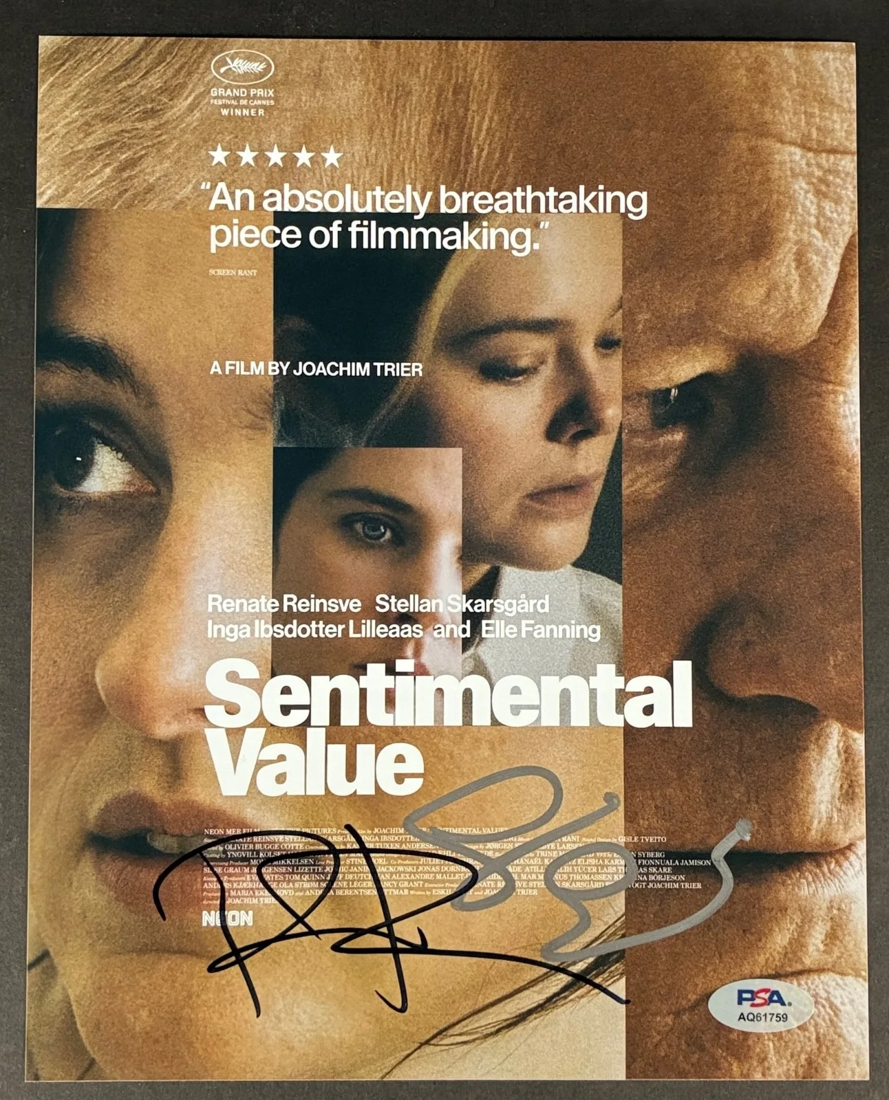 Stellan Skarsgard, Renate Reinsve — STELLAN SKARSGARD RENATE REINSVE SIGNED 8x10 PHOTO PSA SENTIMENTAL VALUE POSTER