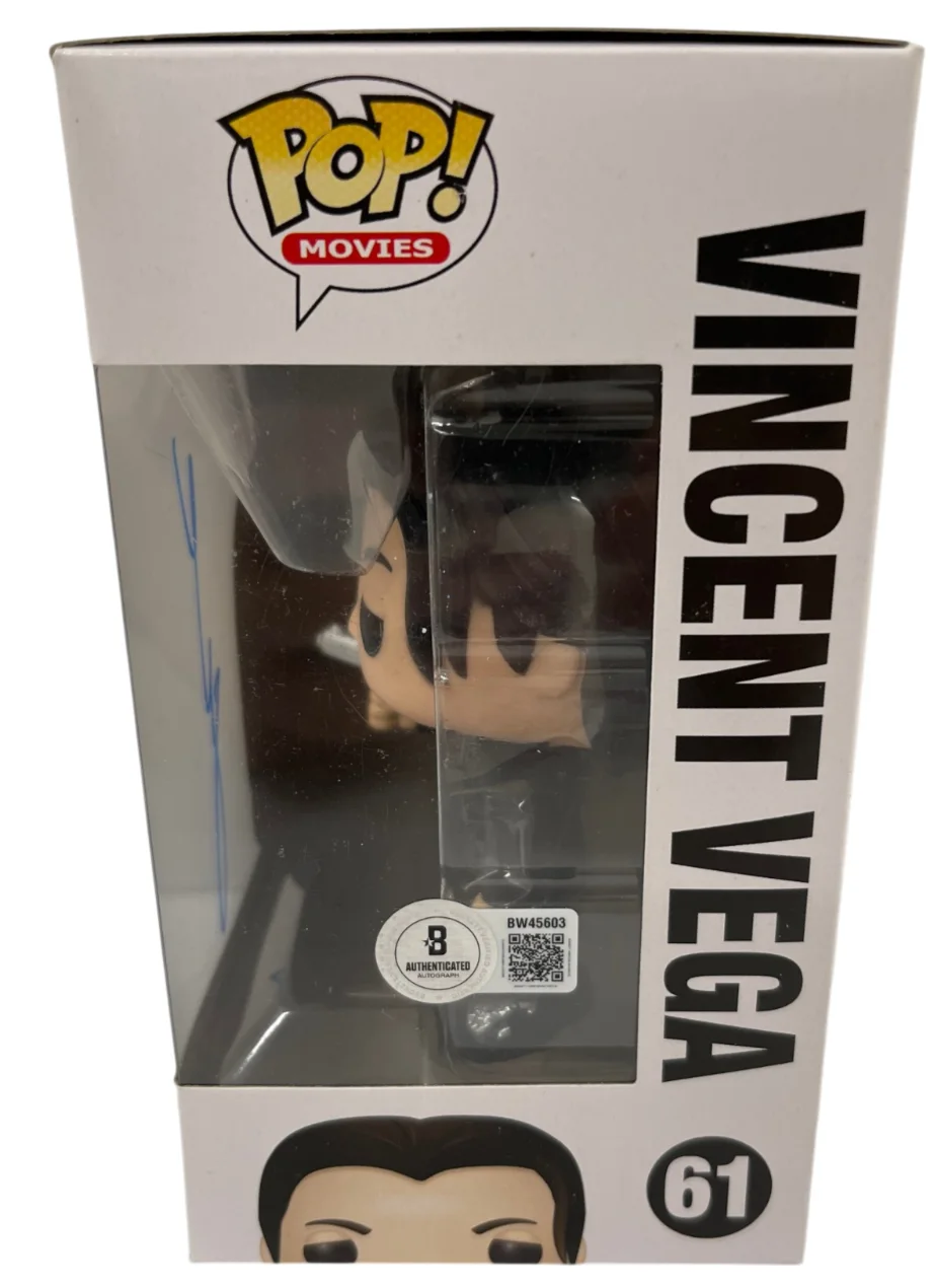 John Travolta — John Travolta Signed Vincent Vegas Funko Pulp Fiction Autograph Beckett, изображение 2