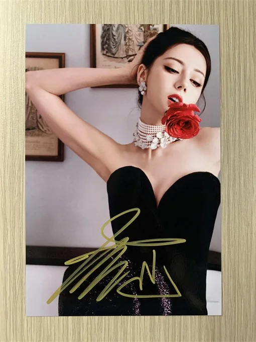 6" Dilraba /迪丽热巴 Hand Signed Autographed Photo Autographs Collection Original, image 2