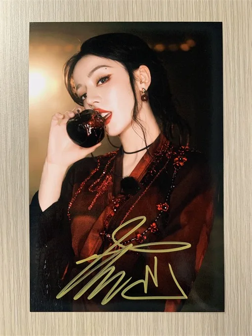6" Dilraba /迪丽热巴 Hand Signed Autographed Photo Autographs Collection Original, image 4