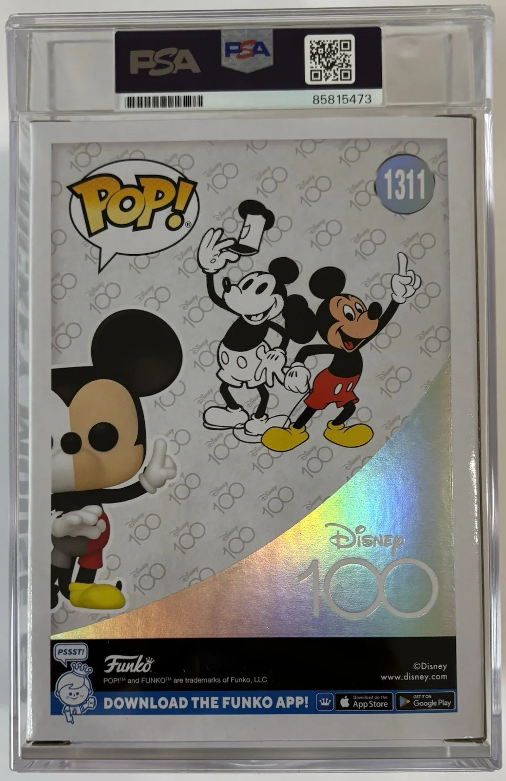 Michael Eisner Autographed/Signed Disney Mickey Mouse 100th Funko Pop PSA ENCAP, image 3