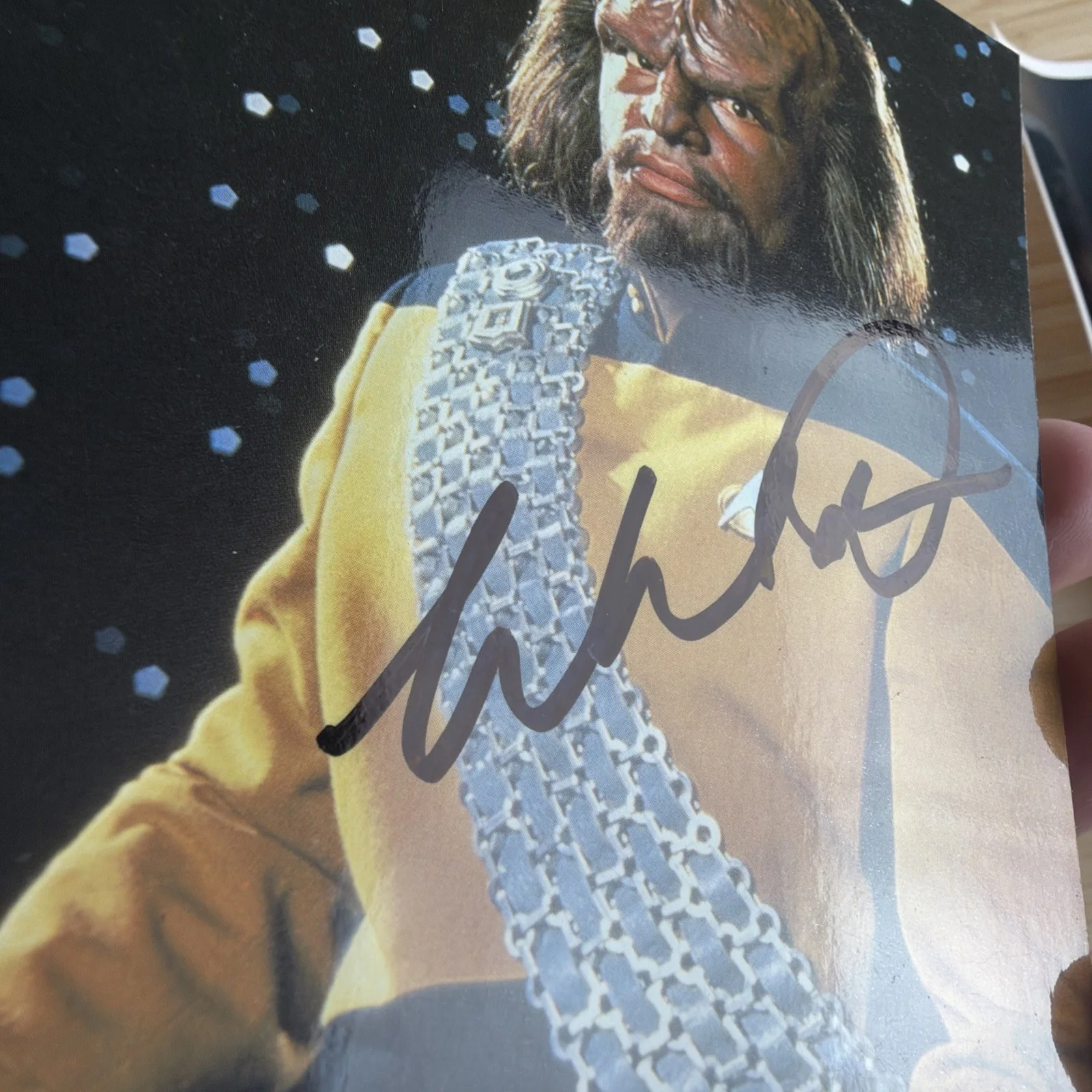 Michael Dorn — Michael Dorn SIGNED As Worf From Star Trek Postcard Autographed, image 3