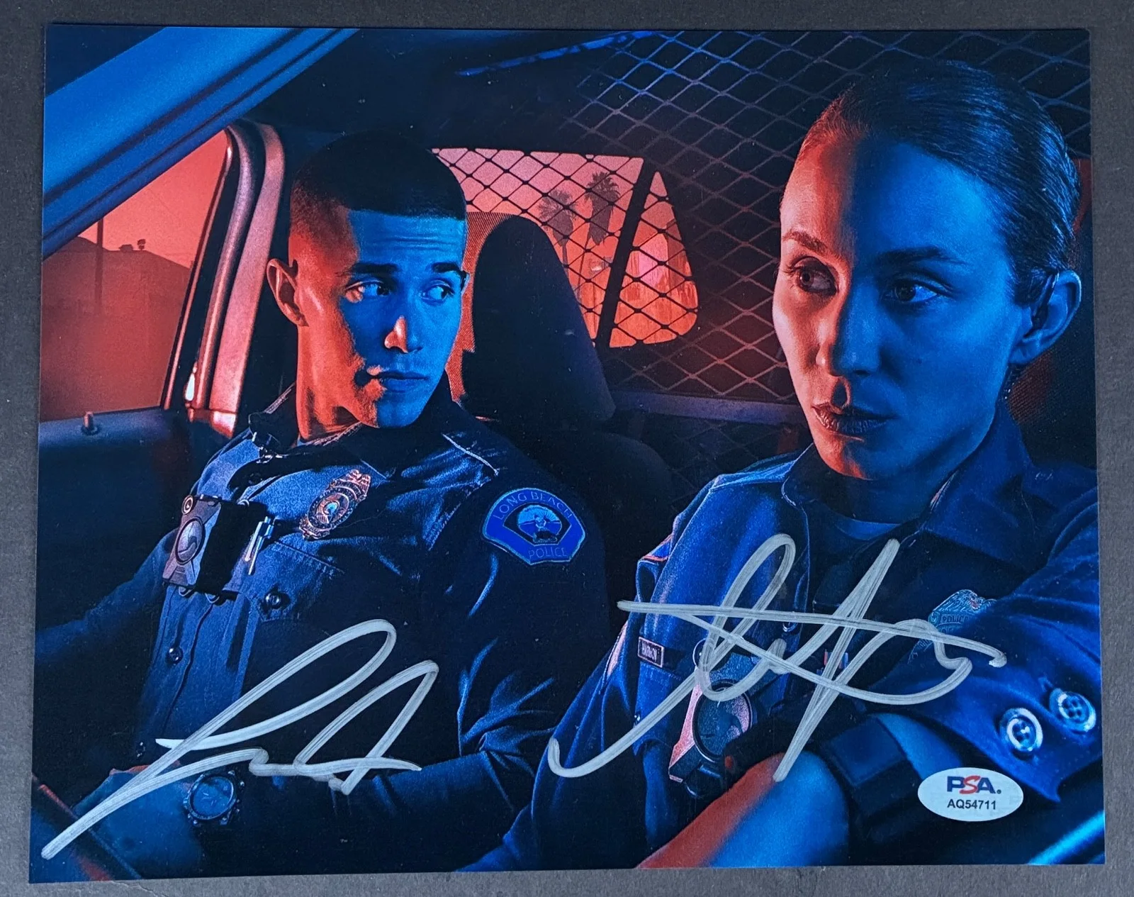 Troian Bellisario, Brandon Larracuente — Troian Bellisario Brandon Larracuente signed 8x10 photo PSA DNA On Call cast
