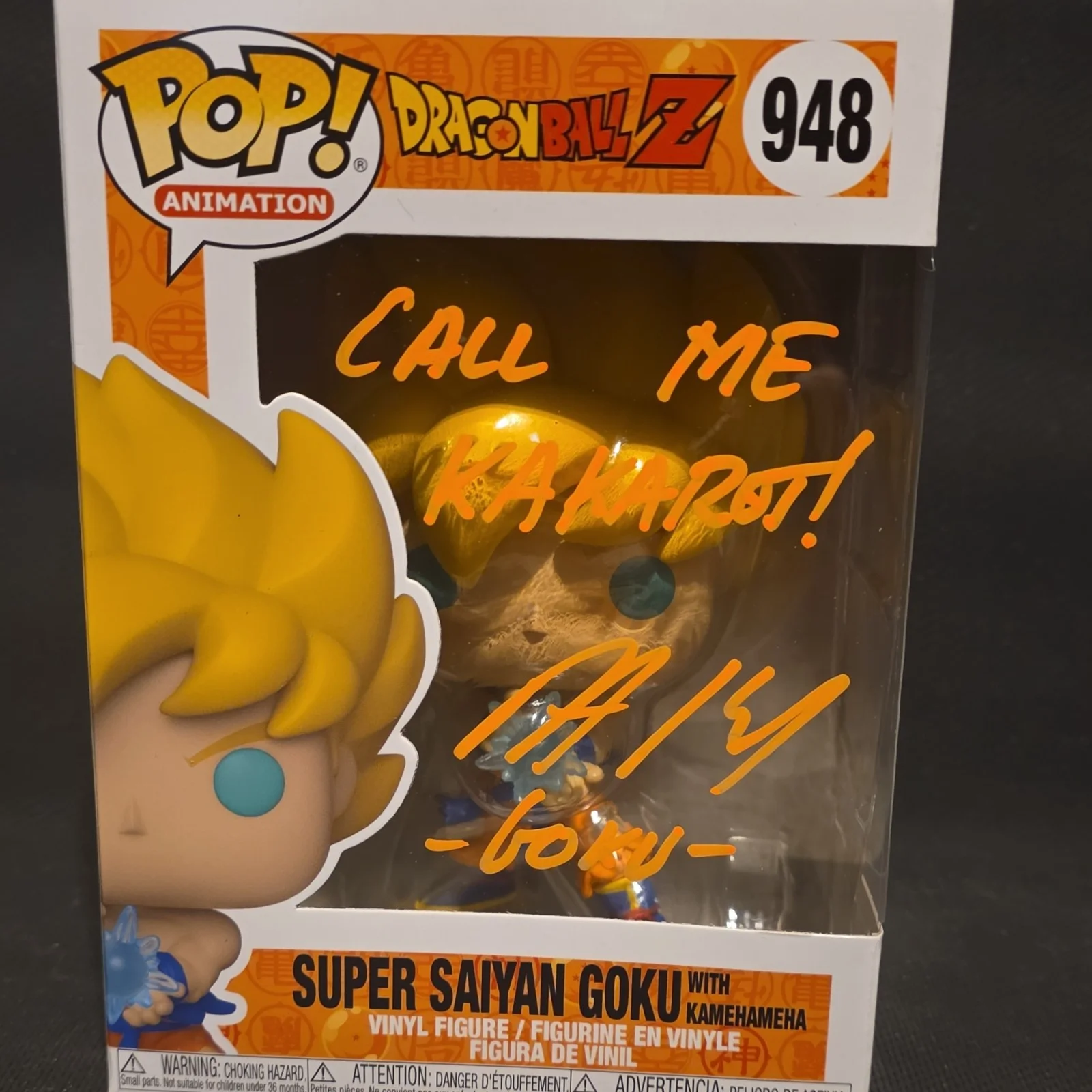 Goku — Funko Pop Super Saiyan Goku #948 Autographed Beckett Authenticated Figurine