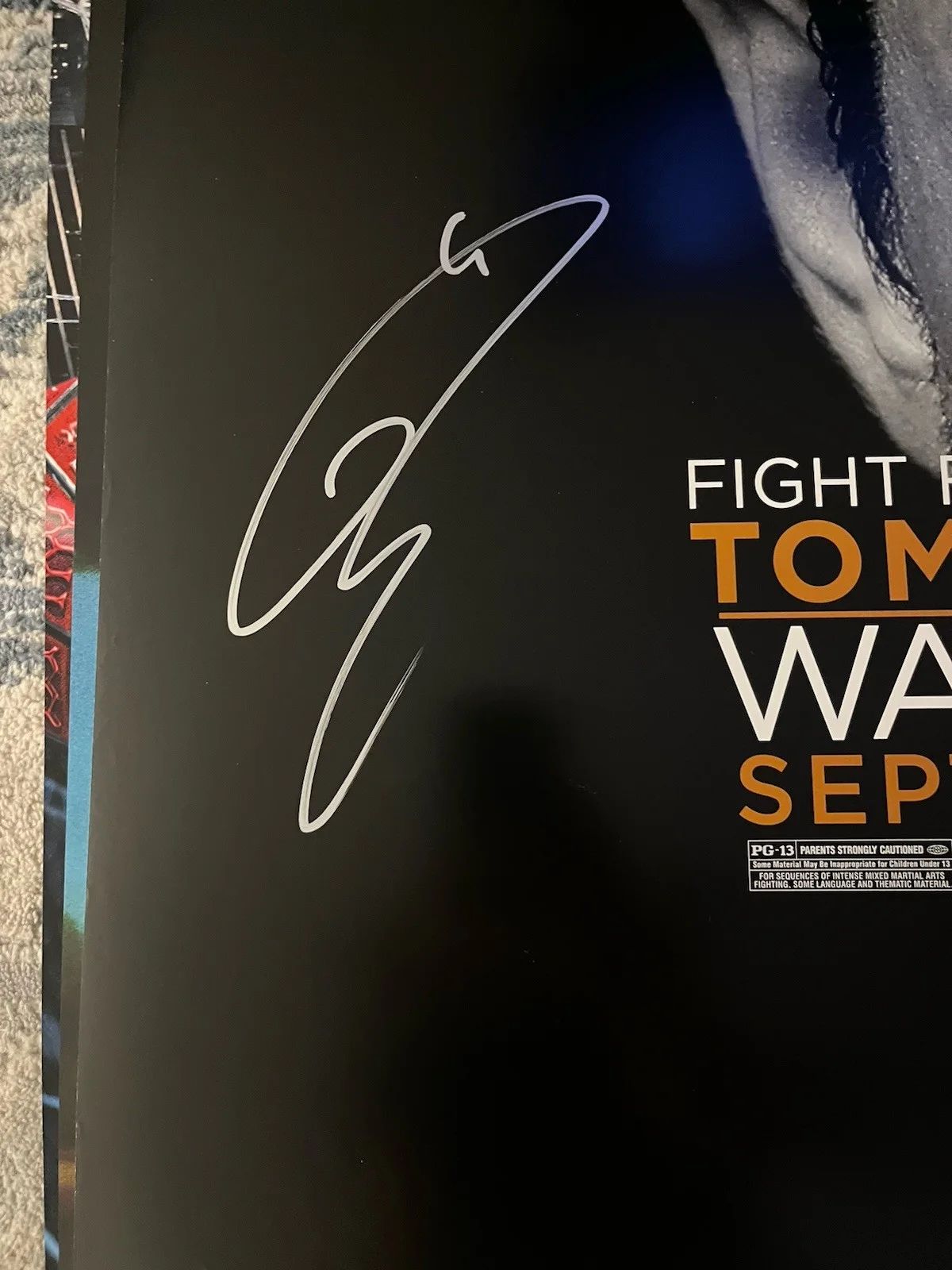Tom Hardy Signed Warrior D/S 27x40 Massive Signature Celebrity Authentics COA, image 2