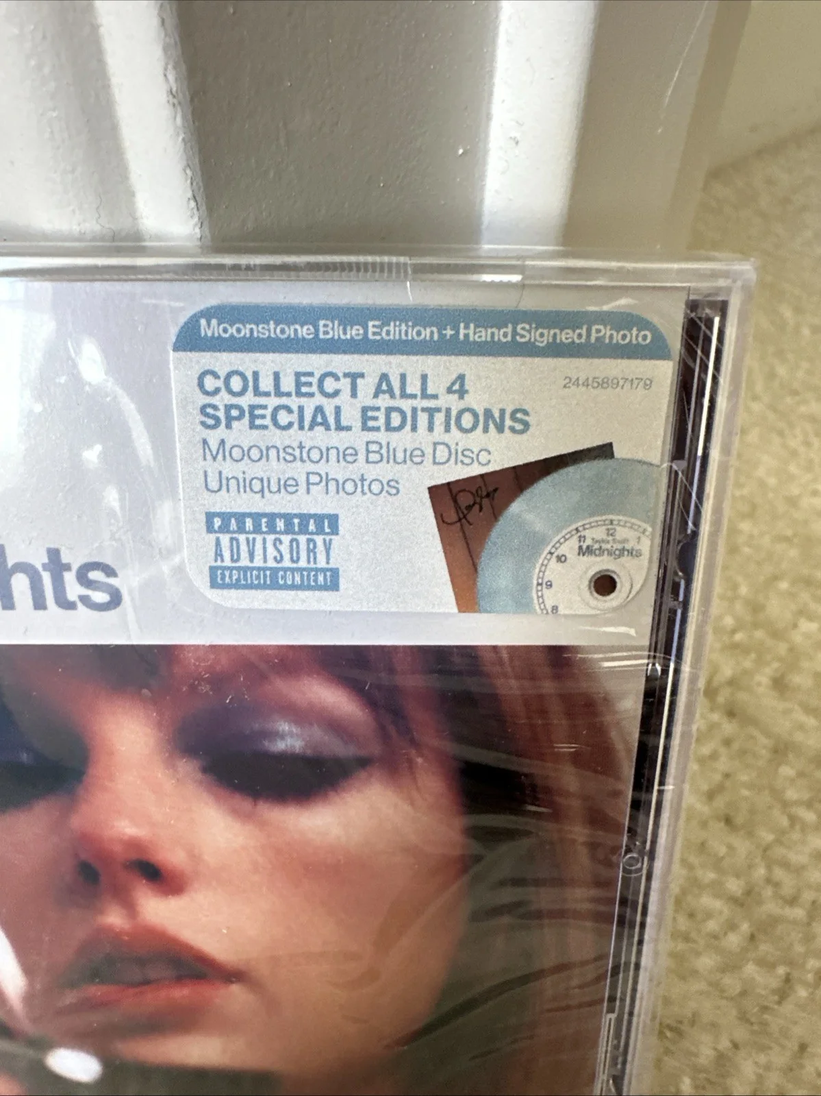 Sealed Taylor Swift Midnights Moonstone Blue CD Autograph hand Signed Photo NEW, image 2