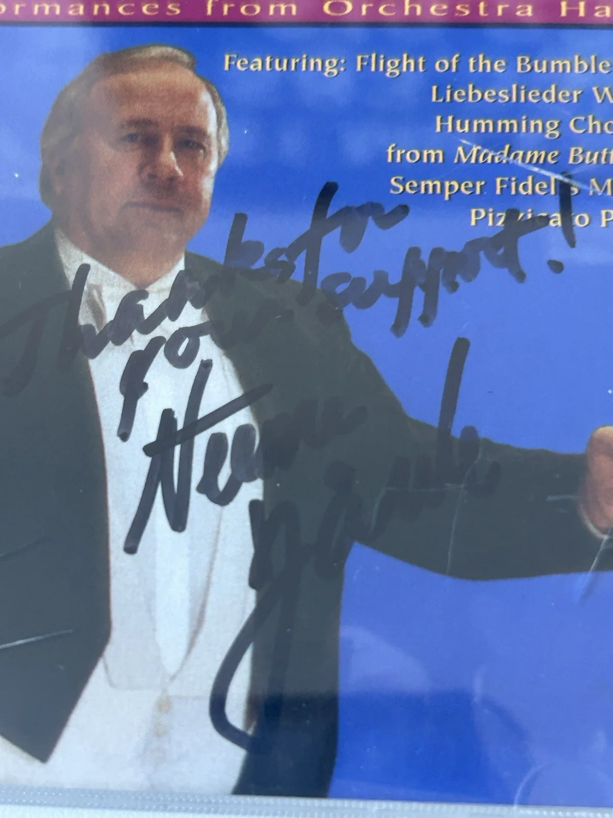 Singed Neeme Järvi Detroit Symphony Orchestra Encore Live! Signed CD & Booklet, изображение 2