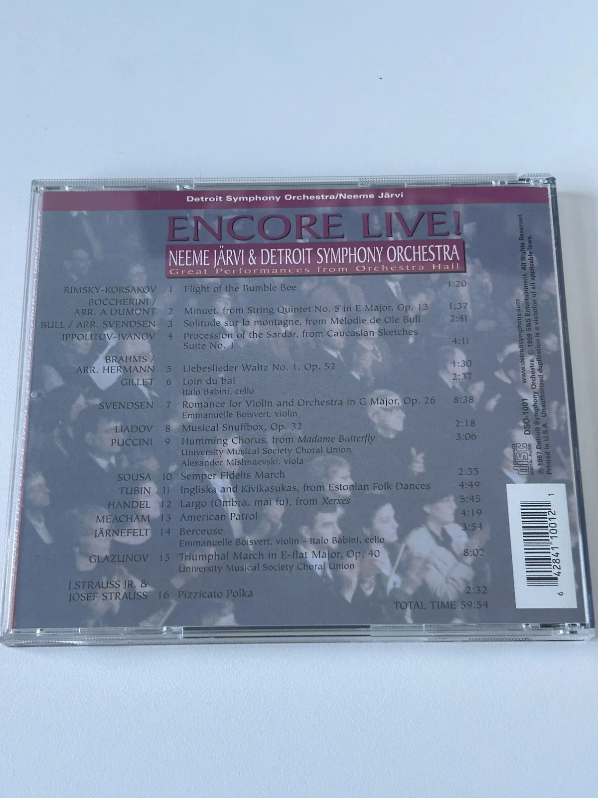 Singed Neeme Järvi Detroit Symphony Orchestra Encore Live! Signed CD & Booklet, изображение 3