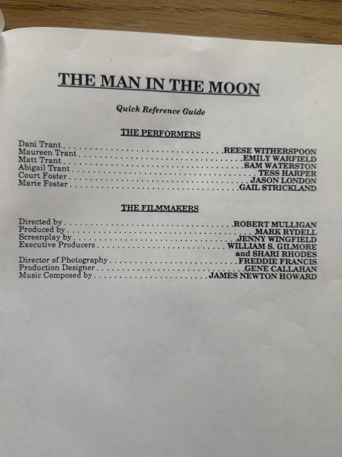 “The Man In The Moon” 1991 Reese Witherspoon Press Kit With Photos and slides, изображение 3