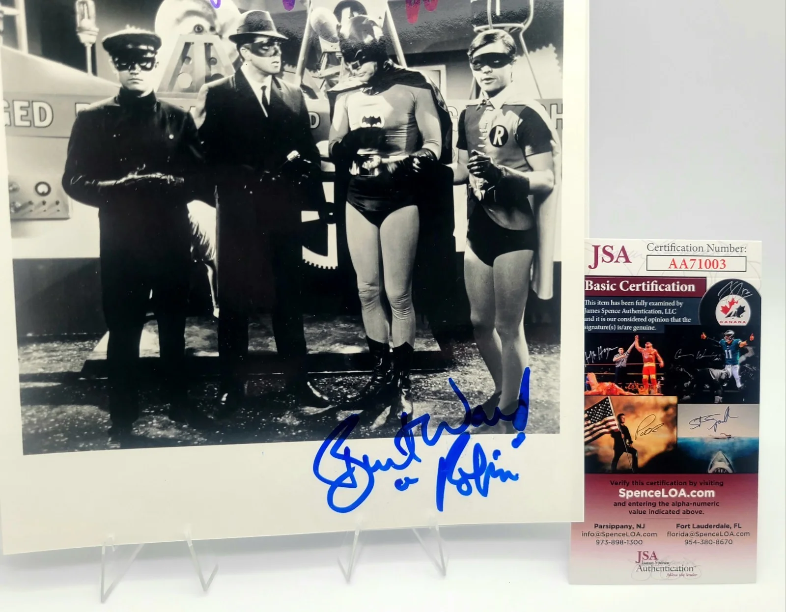 Adam West, Burt Ward, Van Williams — Adam West Burt Ward Van Williams Signed 8x10 Batman JSA COA Autograph, image 4