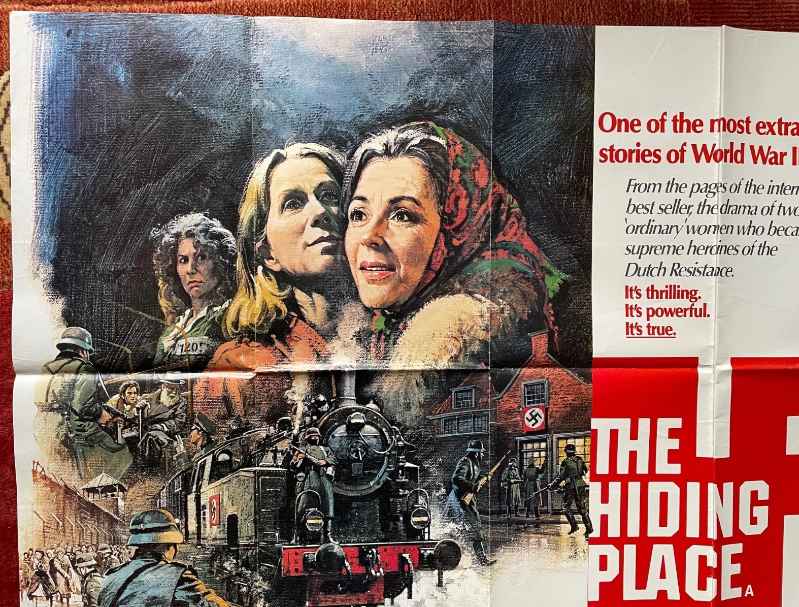 THE HIDING PLACE (1975) Original UK Quad War Movie Film Poster Julie Harris, изображение 2