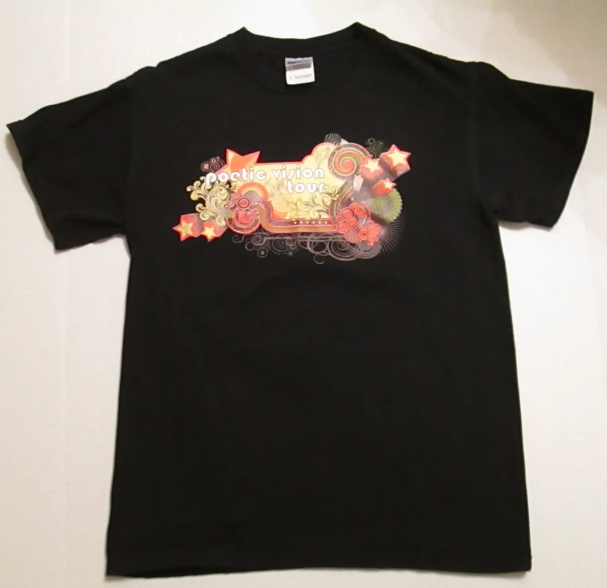 POETIC VISION TOUR T Shirt Sz SMALL Hand Signed RARE OOAK Autographed, image 2