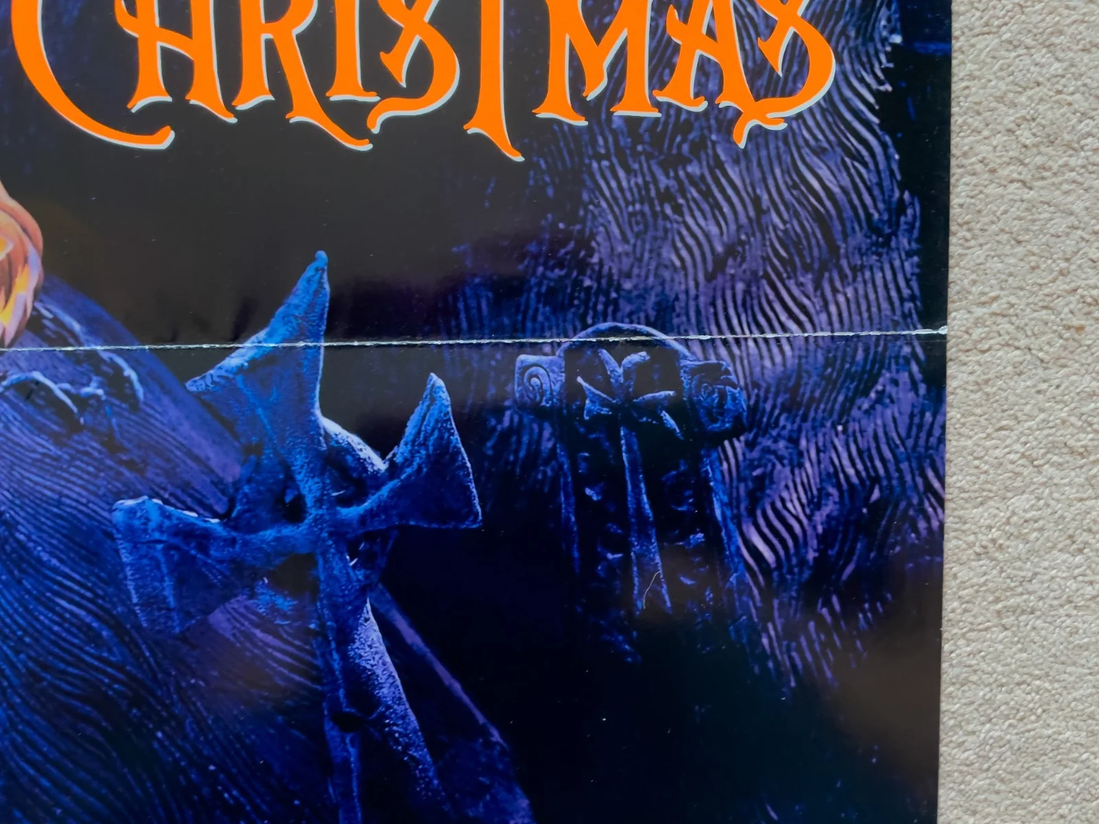 The Nightmare Before Christmas 1993 Orig Movie Poster Double Sided 27x40 Folded, image 3