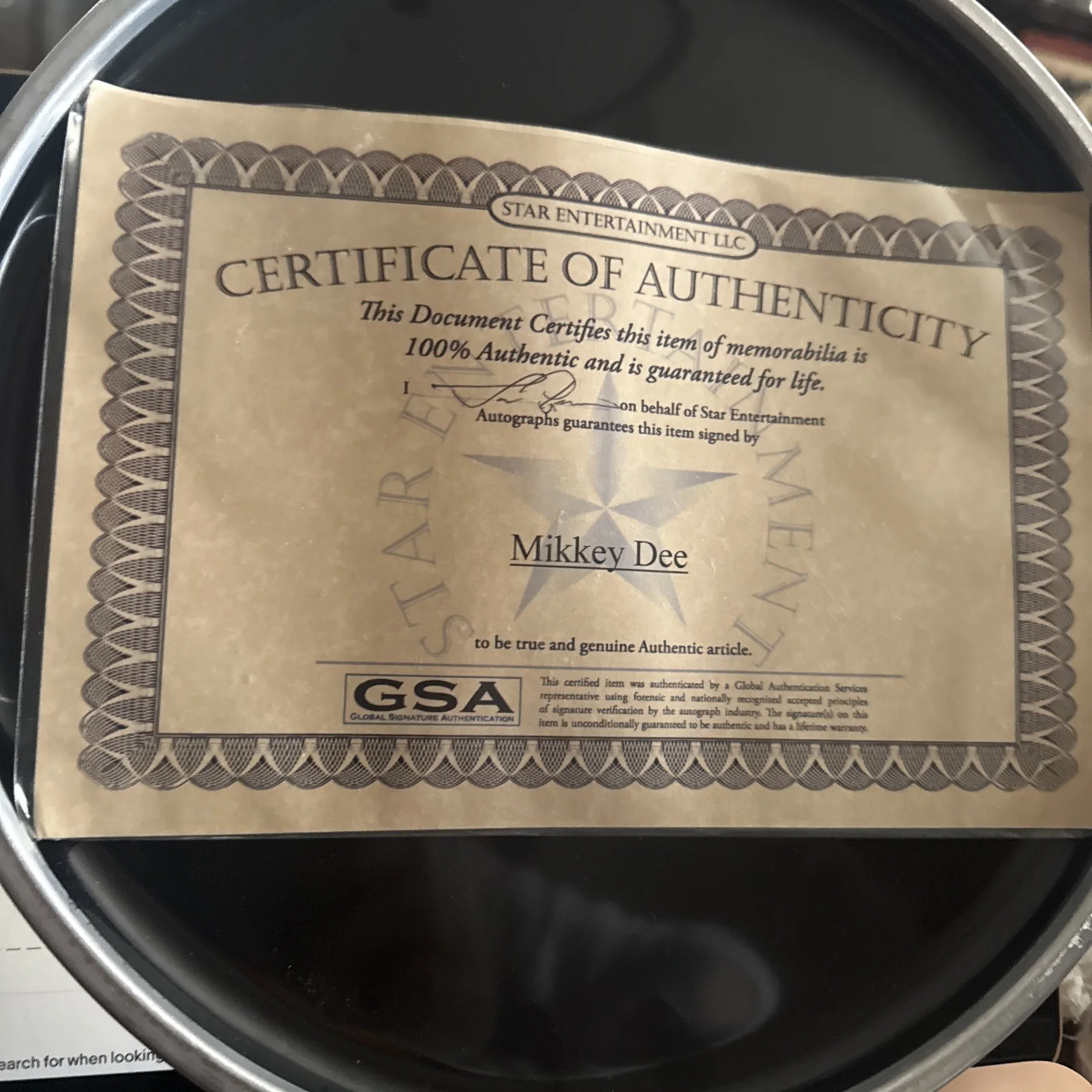 Mikkey Dee MOTORHEAD Signed Autograph 14" Drumhead Drummer Scorpions jSA COA, image 2