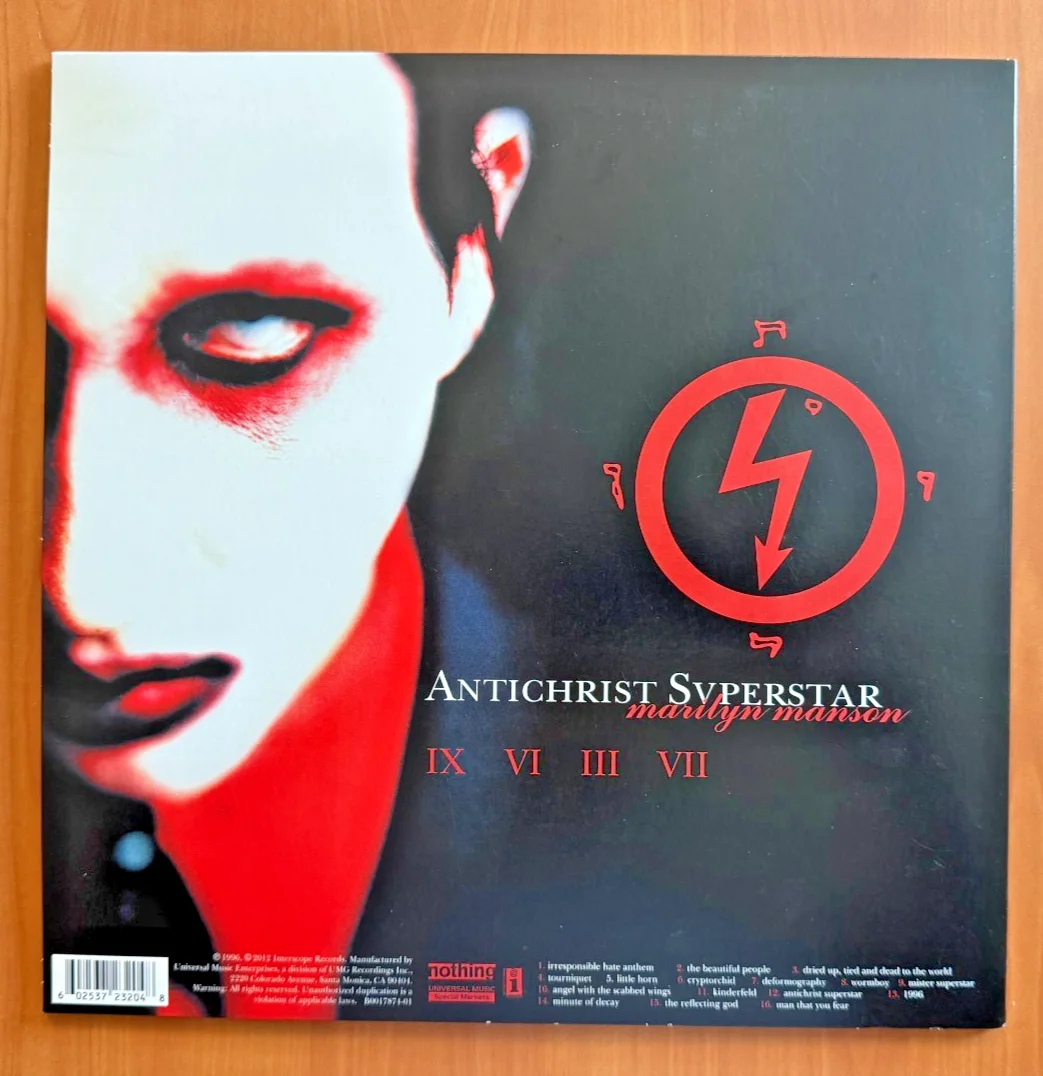 Marilyn Manson Signed Autographed Antichrist Superstar Vinyl Album Beckett COA, изображение 3