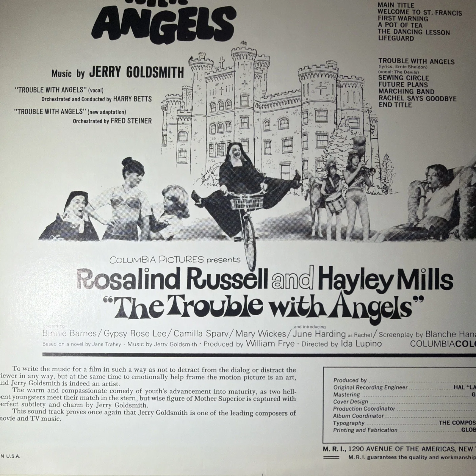 HAYLEY MILLS-THE TROUBLE WITH ANGELS Album 12” Vinyl Jerry Goldsmith, изображение 5