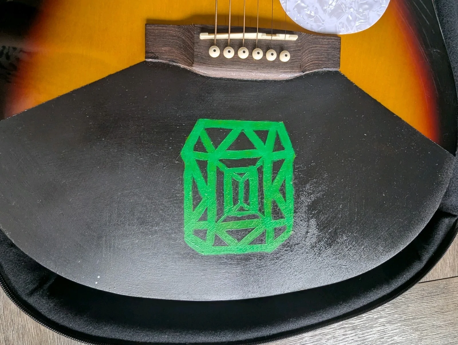 Rogue Lord Huron Emerald Star Hand Painted Guitar Gregory Alan Isakov Autograph, image 3