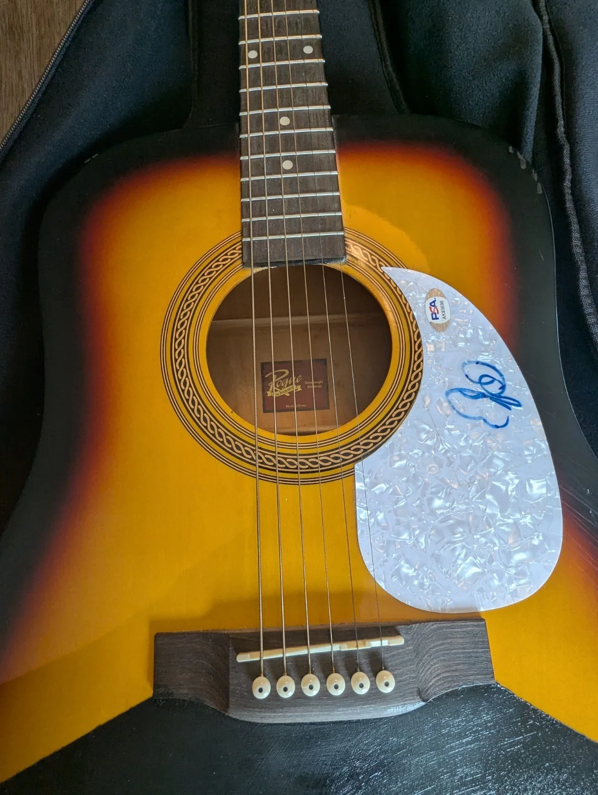 Rogue Lord Huron Emerald Star Hand Painted Guitar Gregory Alan Isakov Autograph, image 4